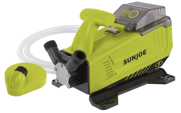 Restored Sun Joe 24V-XFP5-CT | 24V Cordless 5.0-GPM Transfer Pump | 13-Ft Suction Lift | 52-Ft Head Height | Tool Only (Refurbished) - Image 2