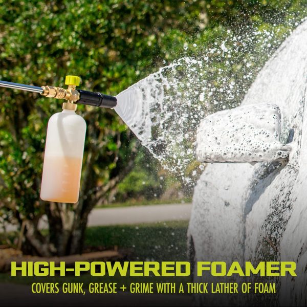 Restored Sun Joe SPX-FC34-PRO | Foam Cannon for SPX Series Electric Pressure Washers | 34 Oz | 1/4" Quick Connector | Adjustable Spray Nozzle | White (Refurbished) - Image 2