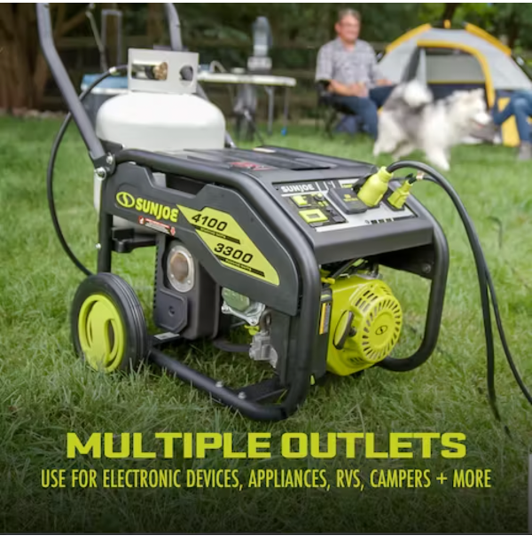Restored Power Joe SJG4100LP-TV1 | Portable Propane Generator Bundle | 4100 Starting Watt | 3300 Running Watt | W/ Cover, Extension Cord, Magnetic Dipstick, 24V 2.0-Ah Battery & Charger (Refurbished) - Image 5