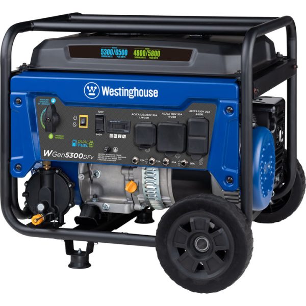 Restored Scratch and Dent Westinghouse WGen5300DFv Dual Fuel Portable Generator with Volt Switch Selector (Refurbished) - Image 6
