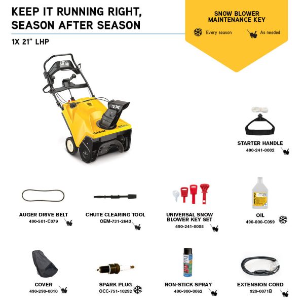 Cub Cadet 1X 21 in. Single-Stage Snow Blower | Electric Start | 208 cc | Remote Chute (31PM2T6C710) - Image 3