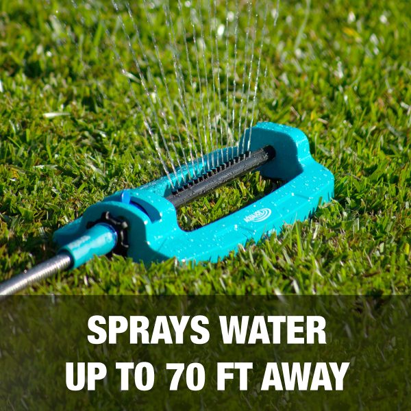 Restored Aqua Joe SJI-OMS16 Indestructible Metal Base Oscillating Sprinkler with Adjustable Spray, 3600-Square Foot Coverage (Refurbished) - Image 3