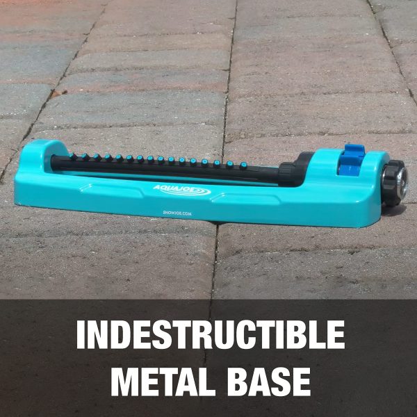 Restored Aqua Joe SJI-OMS16 Indestructible Metal Base Oscillating Sprinkler with Adjustable Spray, 3600-Square Foot Coverage (Refurbished) - Image 4