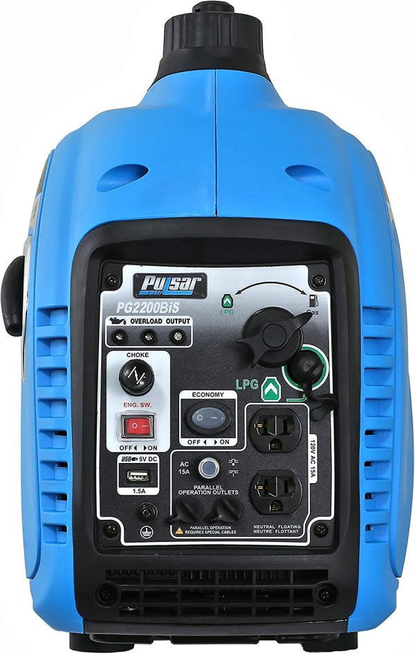Restored Pulsar 2,200W Portable Dual Fuel Quiet Inverter Generator with USB Outlet & Parallel Capability, CARB Compliant, PG2200BiS (Refurbished) - Image 2