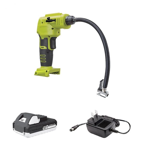 Restored Auto Joe 24V-AJC-MAX, Cordless Portable Air Compressor Kit | With 1.3-Ah Battery, Nozzle Accessories, and Storage Bag (Refurbished)