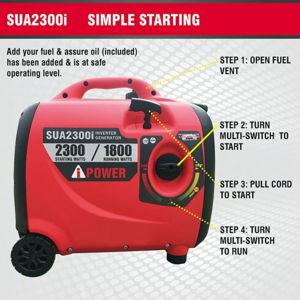 Restored A-iPower SUA2300i Ultra-Quiet 2300W Digital Inverter Generator with Mobility Kit (CARB Compliant) (Refurbished) - Image 7