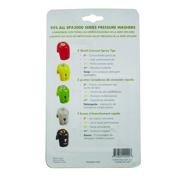 Restored Sun Joe SPX3000-TPS | Electric Pressure Washer Quick-Connect Spray Tip Set | For SPX 3000 Series + Universal Pressure Washers (Refurbished) - Image 6