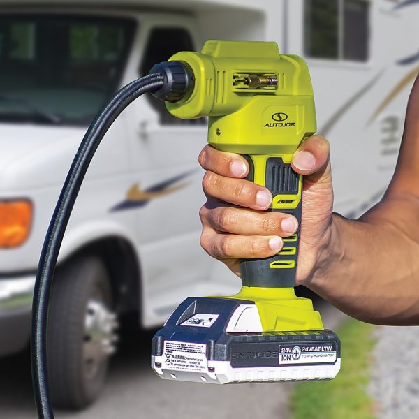 Restored Auto Joe 24V-AJC-MAX, Cordless Portable Air Compressor Kit | With 1.3-Ah Battery, Nozzle Accessories, and Storage Bag (Refurbished) - Image 7