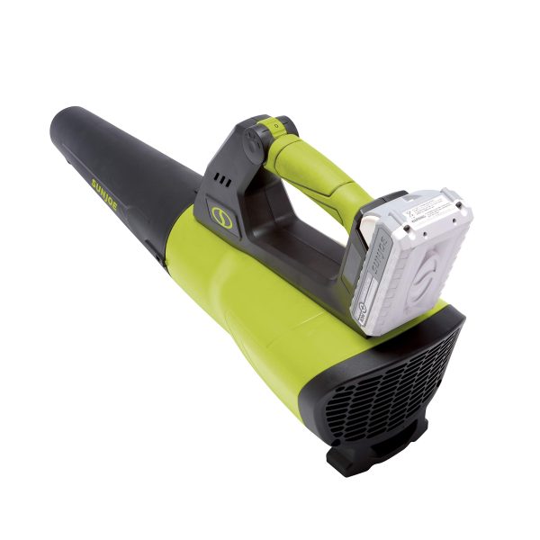 Restored Sun Joe 24V-JB-LTE | 24V 385-CFM Turbine Cordless Jet Leaf Blower Kit | 2.0-Ah Battery + Quick Charger (Refurbished) - Image 6