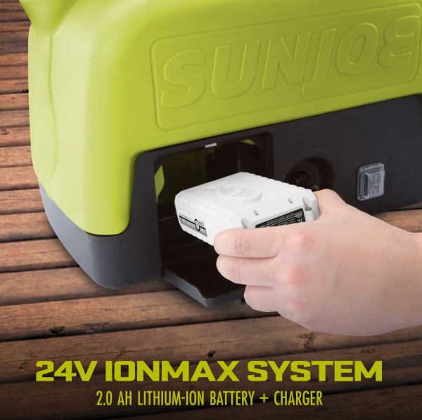 Restored Sun Joe WA24C-LTE | 24-Volt* | IONMAX Cordless Go-Anywhere Portable Sink/Shower Spray Washer Kit | 5 Gal | 116 PSI Max* | 1.5 GPM Max* | W/ 2.0Ah Battery + Charger (Refurbished) - Image 7