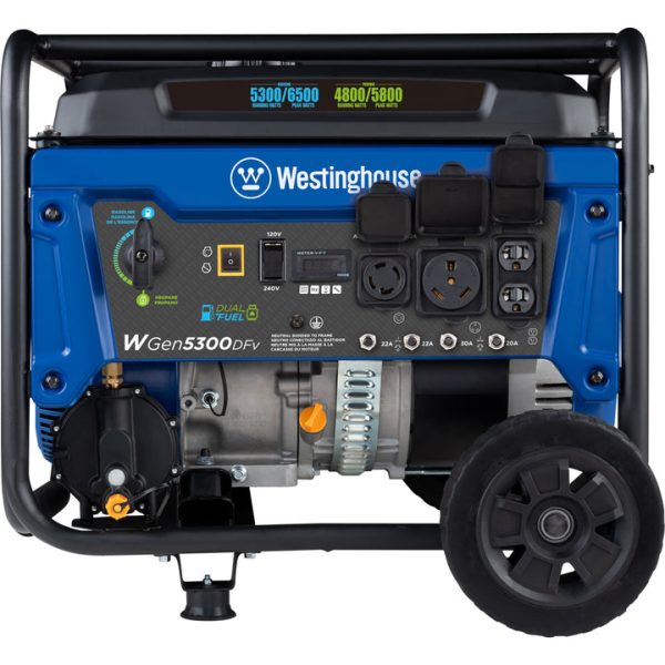 Restored Scratch and Dent Westinghouse WGen5300DFv Dual Fuel Portable Generator with Volt Switch Selector (Refurbished) - Image 5