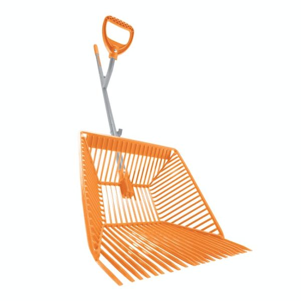 Restored Ergie Systems ERG-MCKS22, Steel Shaft Muck Scoop With Auto Sifting Fork Basket | 22 Plastic Tines | 54-Inch Steel Shaft (Refurbished)