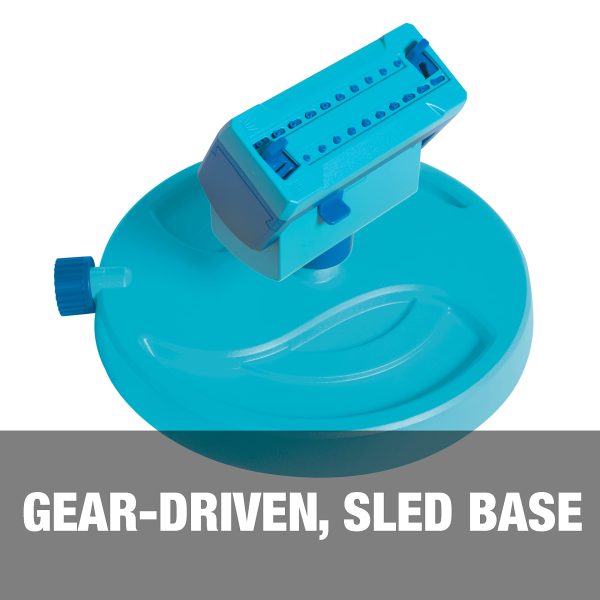 Aqua Joe AJ-OSPR20 | Mini Gear-Driven Oscillating Sprinkler | On Sled Base | Customizable Coverage | 4,250 Sq. Ft. Max | Blue (Refurbished) - Image 8
