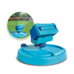 Aqua Joe AJ-OSPR20 | Mini Gear-Driven Oscillating Sprinkler | On Sled Base | Customizable Coverage | 4,250 Sq. Ft. Max | Blue (Refurbished)