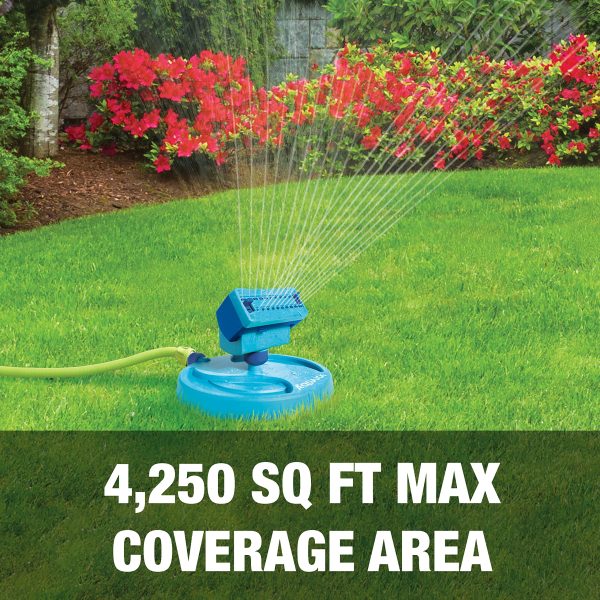 Aqua Joe AJ-OSPR20 | Mini Gear-Driven Oscillating Sprinkler | On Sled Base | Customizable Coverage | 4,250 Sq. Ft. Max | Blue (Refurbished) - Image 3