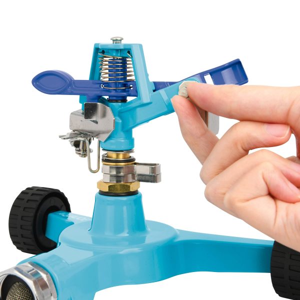 Restored Aqua Joe AJ-IS6WB Indestructible Series Metal Impulse Sprinkler w/Wheeled 6-Inch Base (Refurbished) - Image 4