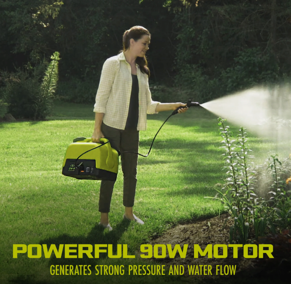 Restored Sun Joe WA24C-LTE | 24-Volt* | IONMAX Cordless Go-Anywhere Portable Sink/Shower Spray Washer Kit | 5 Gal | 116 PSI Max* | 1.5 GPM Max* | W/ 2.0Ah Battery + Charger (Refurbished) - Image 3