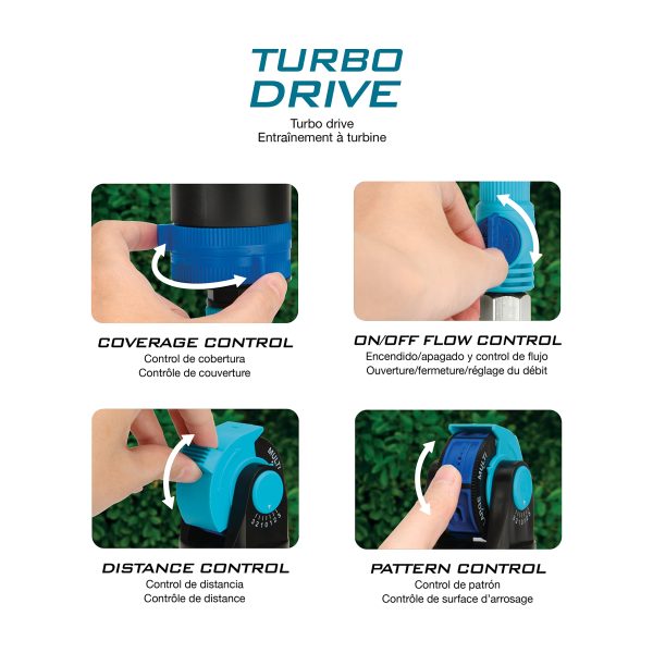 Restored Aqua Joe AJ-6PSTB-XL Indestructible Turbo Drive 360 Degree Telescoping Sprinkler & Mister, Blue (Refurbished) - Image 6