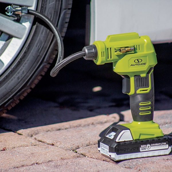 Restored Auto Joe 24V-AJC-MAX, Cordless Portable Air Compressor Kit | With 1.3-Ah Battery, Nozzle Accessories, and Storage Bag (Refurbished) - Image 5