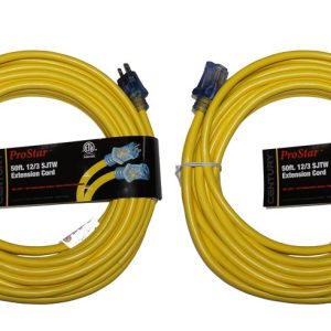 2 Pack - Pro Star 50' 12/3 SJTW Heavy Duty Outdoor Extension Cord D11712050YL Century Wire and Cable