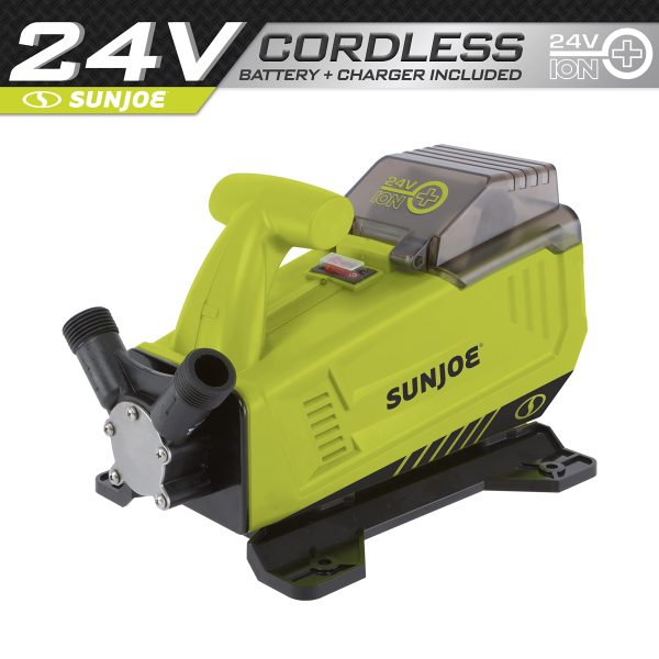 Restored Sun Joe 24V-XFP5-LTE | 24-V Cordless Transfer Pump Kit | 5.0-GPM | 13-Ft Suction Lift | 52-Ft Head Height | W/ 2.0-Ah Battery + Charger (Refurbished) - Image 2