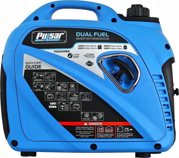 Restored Pulsar 2,200W Portable Dual Fuel Quiet Inverter Generator with USB Outlet & Parallel Capability, CARB Compliant, PG2200BiS (Refurbished) - Image 3
